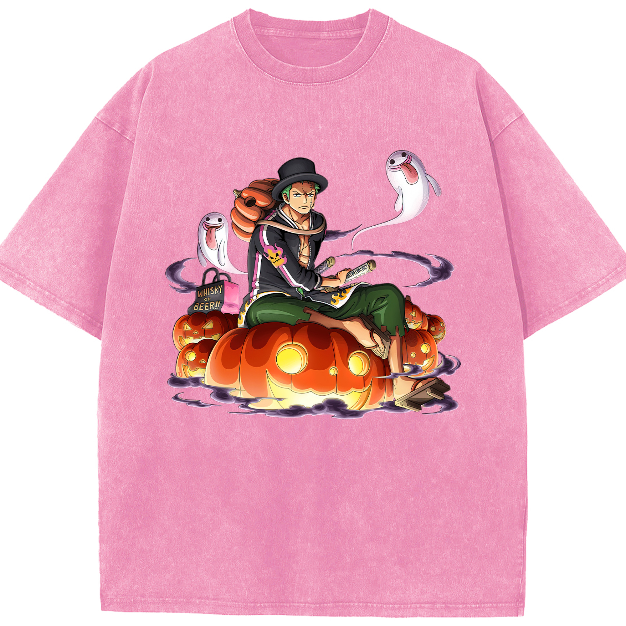 ワンピース ロロノア・ゾロ ONE PIECE Roronoa Zoro 綿100% ヴィンテージ風 半袖Tシャツ（フロントプリント）